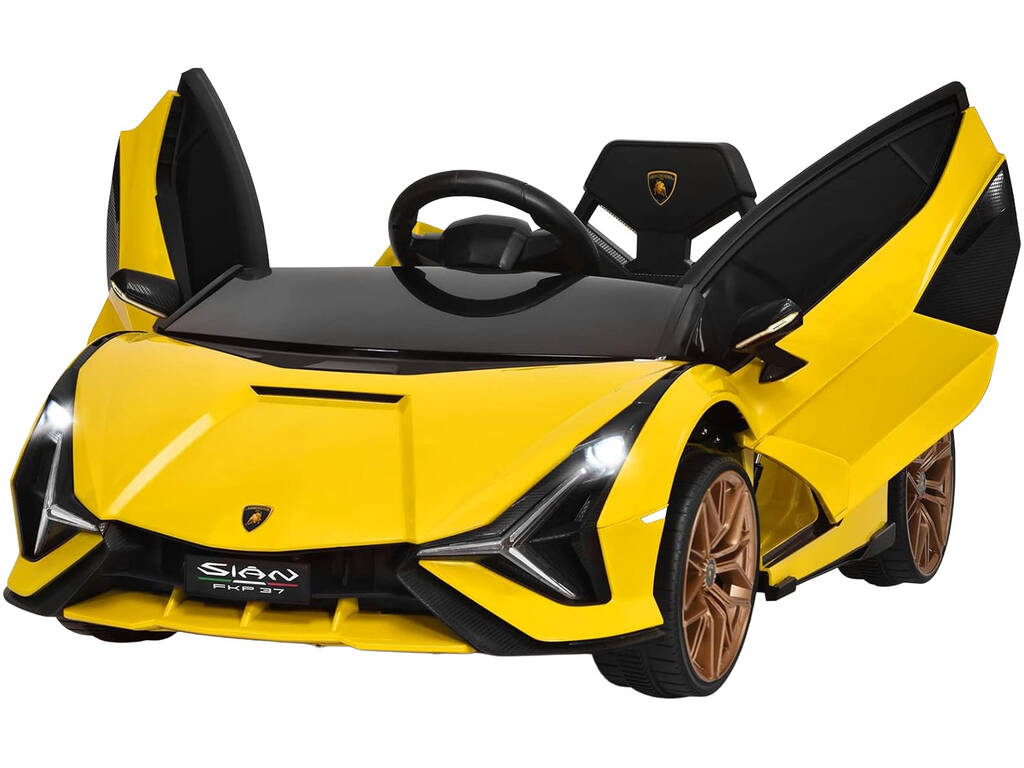 Voiture décapotable Lamborghini Sian jaune télécommandée, alimentée par une batterie Li-ion de 10,8 V avec éclairage - imagen 6